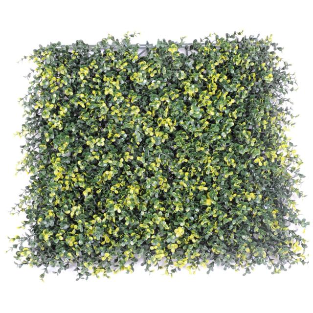 Buis Artificiel Vert 2 Tons en Plaque 50 X 50 - Buis Artificiel Plaque 50*50 8cm